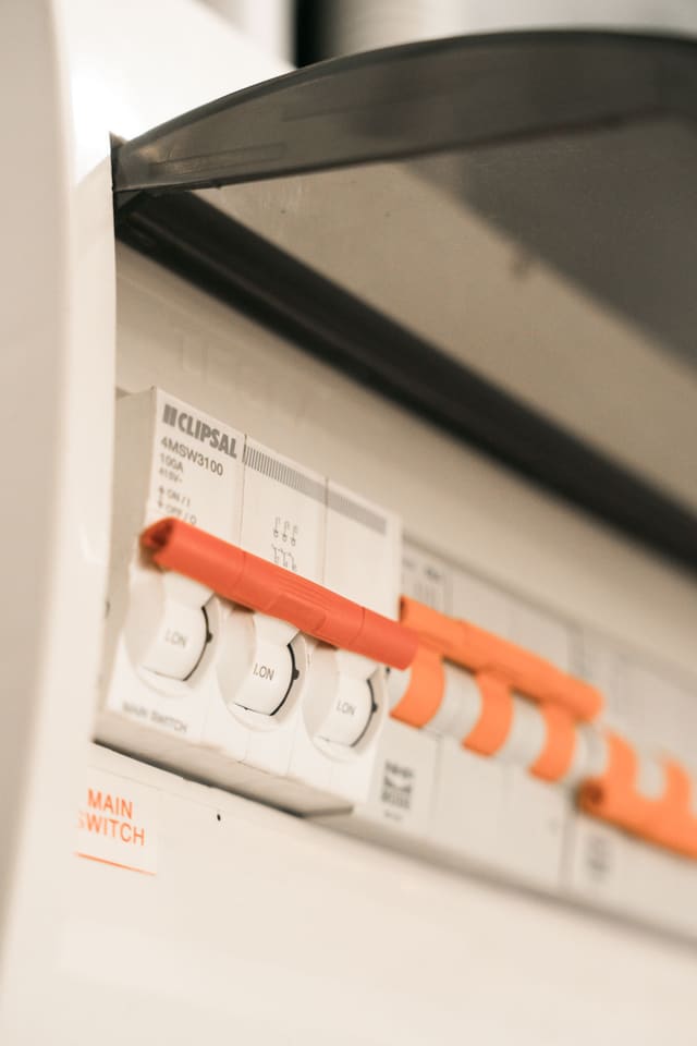 Clipsal circuit breakers in a residential switchboard